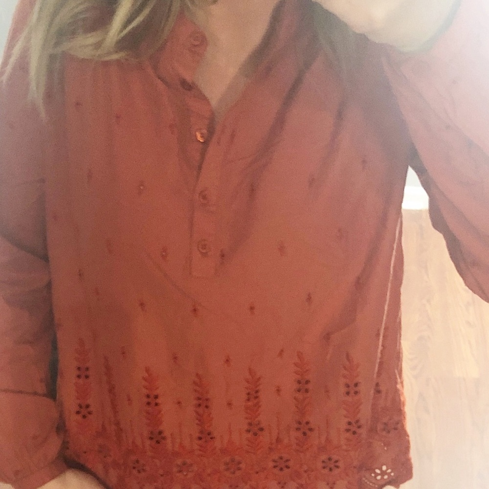 House of Harlow 1960 burnt orange shirt size small